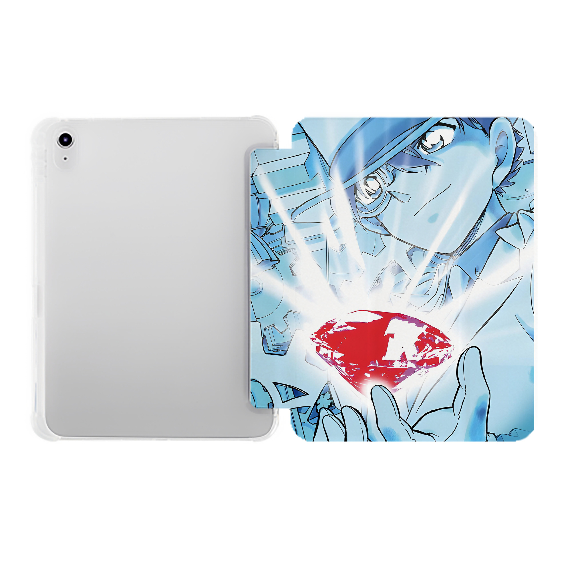 （画像用） 名探偵コナン Detective Conan IPad ケース ペン収納付き 三つ折りスタンド PUレザー×シリコン 対応機種9.5/10.5/10.9インチ